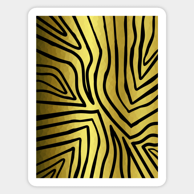 Black And Gold Zebra Stripes Sticker by SartorisArt1